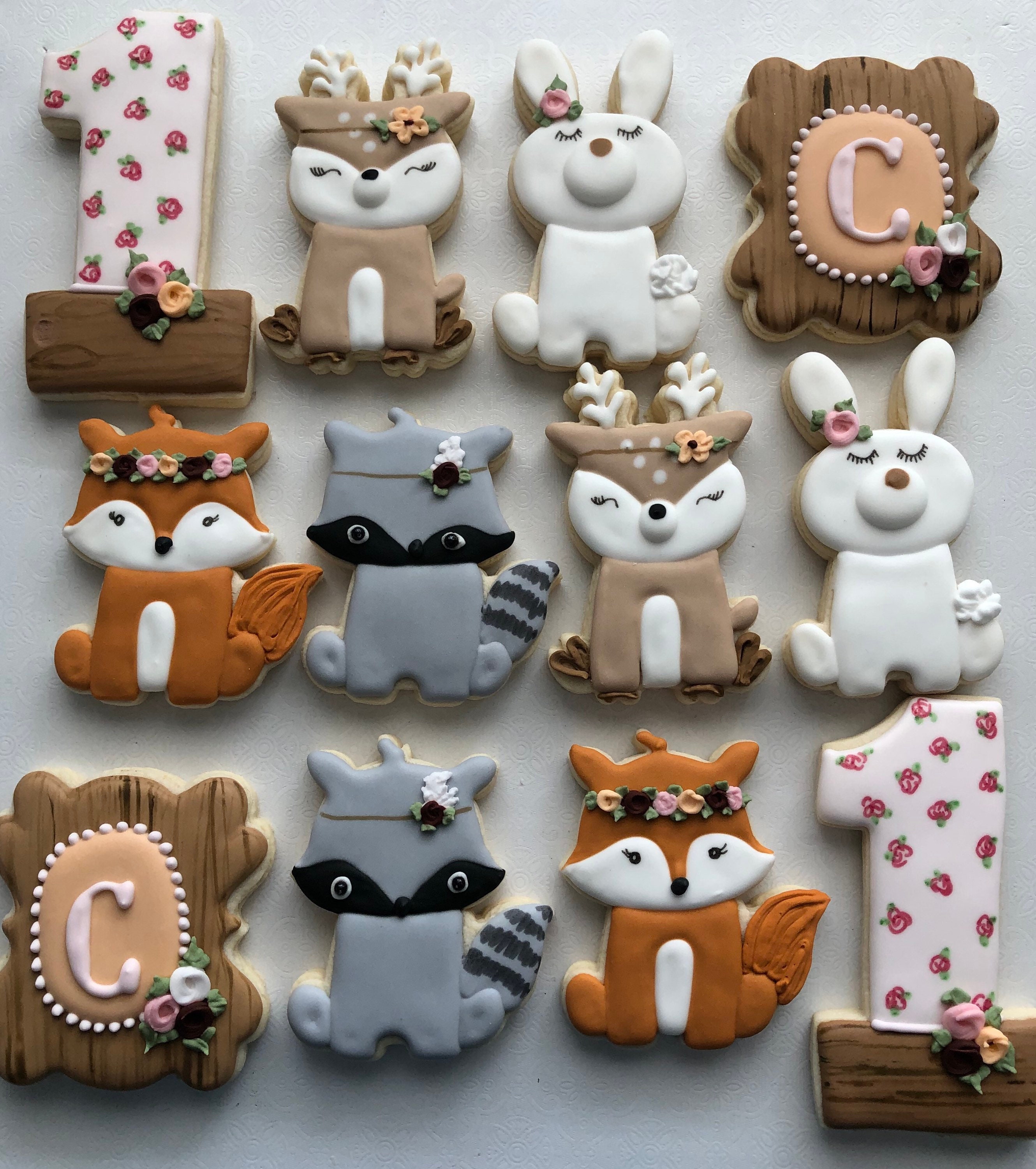 Woodland animal sugar cookies