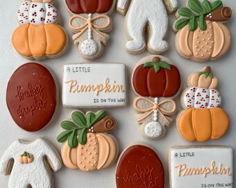 Little Pumpkin Sugar Cookies: Baby Shower Favors