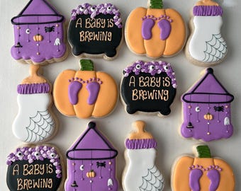 Halloween Sugar Cookies: Baby Shower Favors
