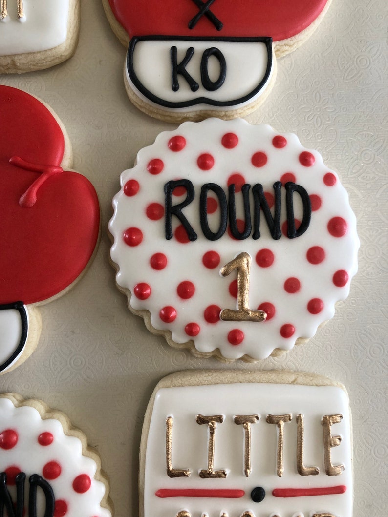Boxing Themed Sugar Cookies, Little Champ Cookiies, Fight Night Cookies ...