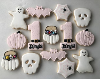 Halloween Sugar Cookies, Halloween Birthday, Girlie Halloween cookies