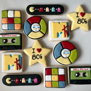 80s Themed Sugar Cookies, 80&#39;s Sugar cookies,