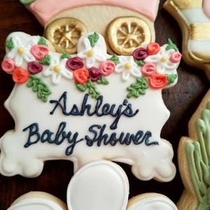 Tropical Baby Shower Sugar Cookies, Hawaiian themed cookies, flamingo sugar cookies image 4