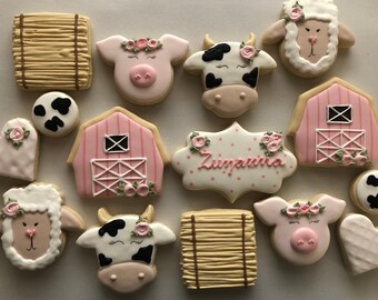 Barnyard Sugar Cookies, Farm themed cookies, barnyard birthday, farm birthday, barnyard baby shower