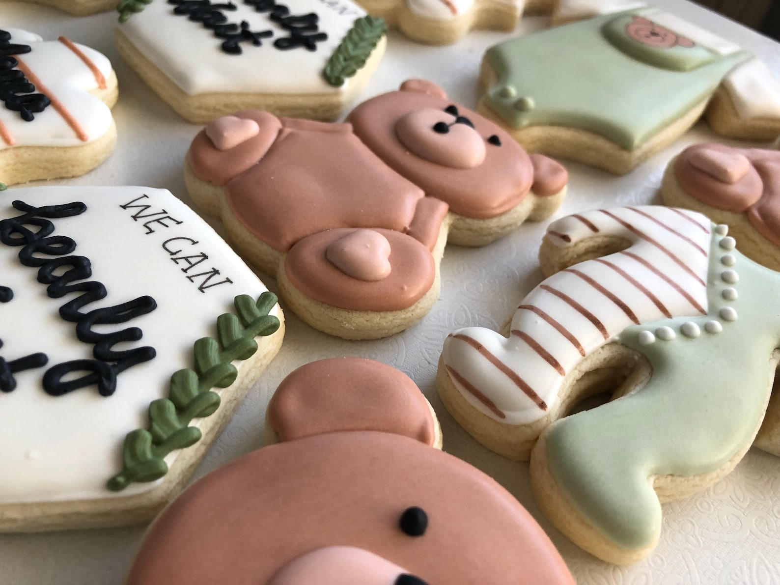 Teddy Bear Sugar Cookies Teddy Bear Baby Shower I Can Bearly Etsy