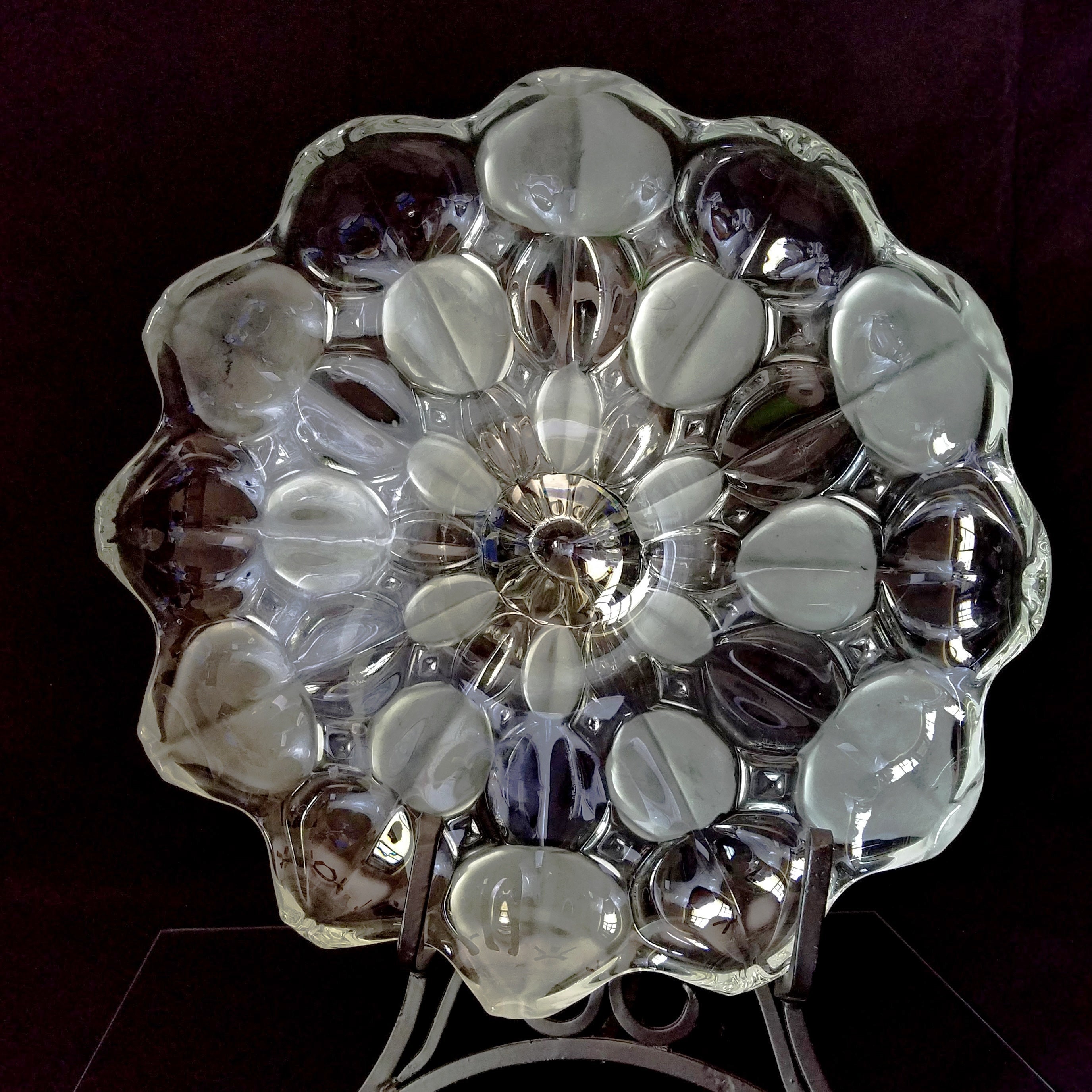 Pedestal Cake Plate, Crystal Pastry Plate or Cake Plate with Frosted