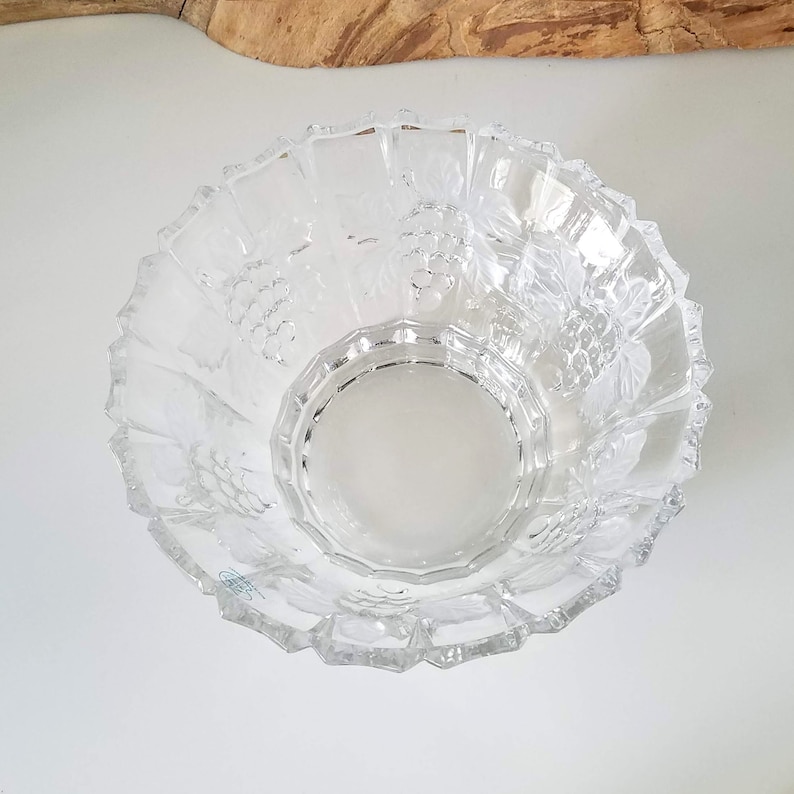 Vintage Crystal Glass Fruit Bowl with Grape Cluster Pattern Crystal Bowl Price Product West German Bowl