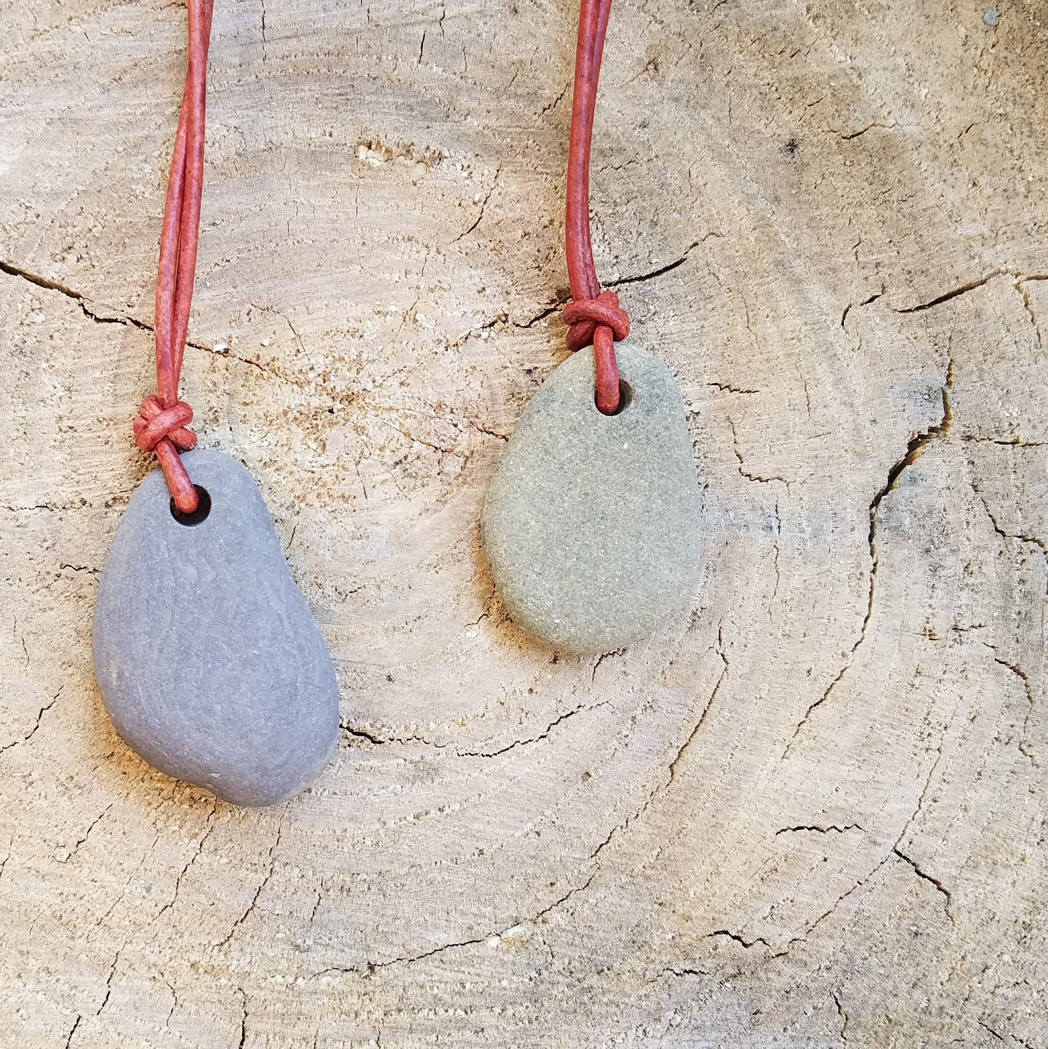 River Rock Pendant, Natural River Stone Jewelry, River Rock Necklace