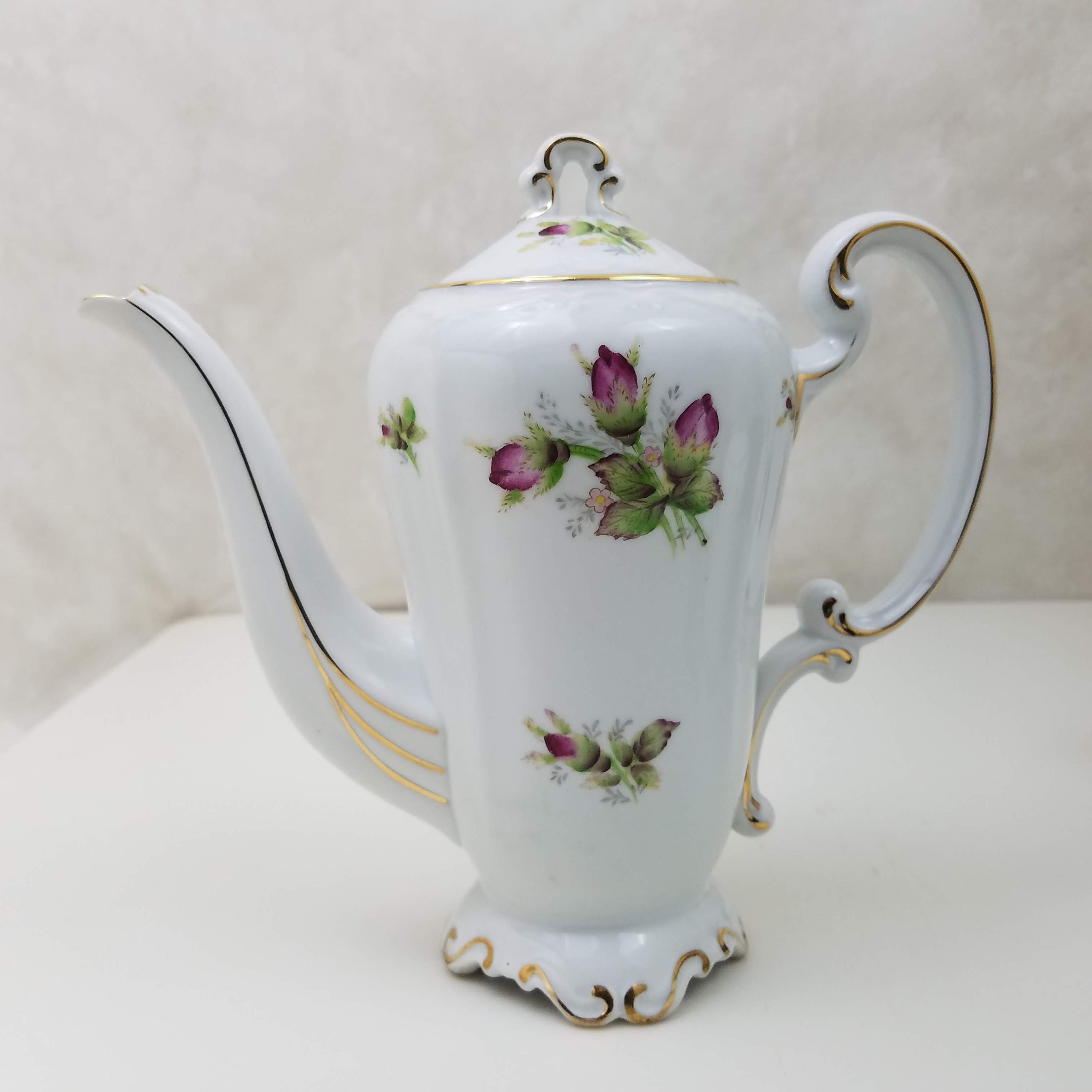 Vintage Ohata China Coffee Pot or Teapot Made in Japan, Occupied Japan Porcelain Teapot, Moss