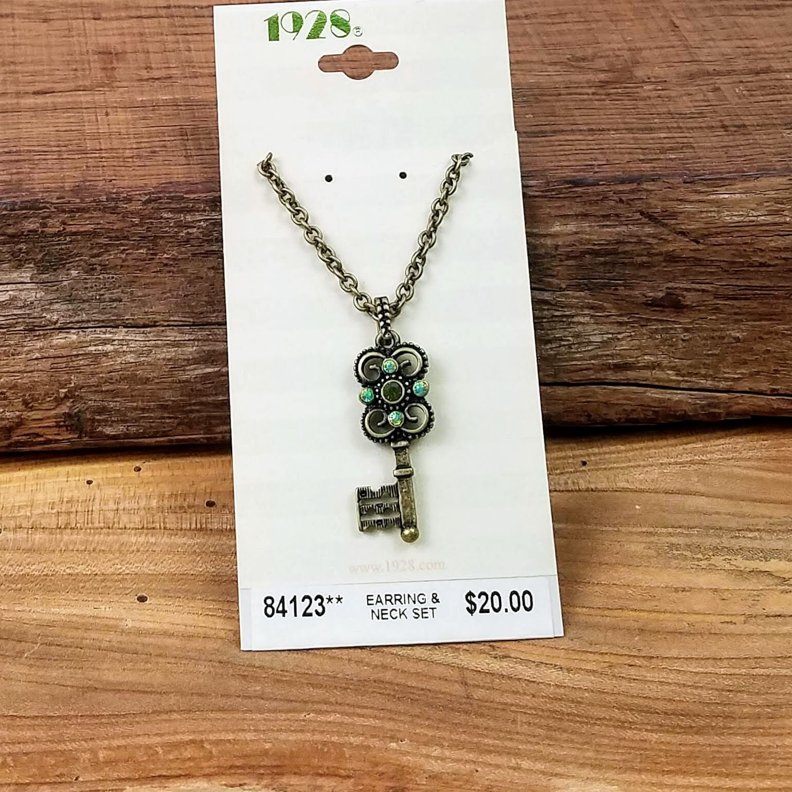 Skeleton Key Necklace by 1928, Vintage Victorian Brass Key