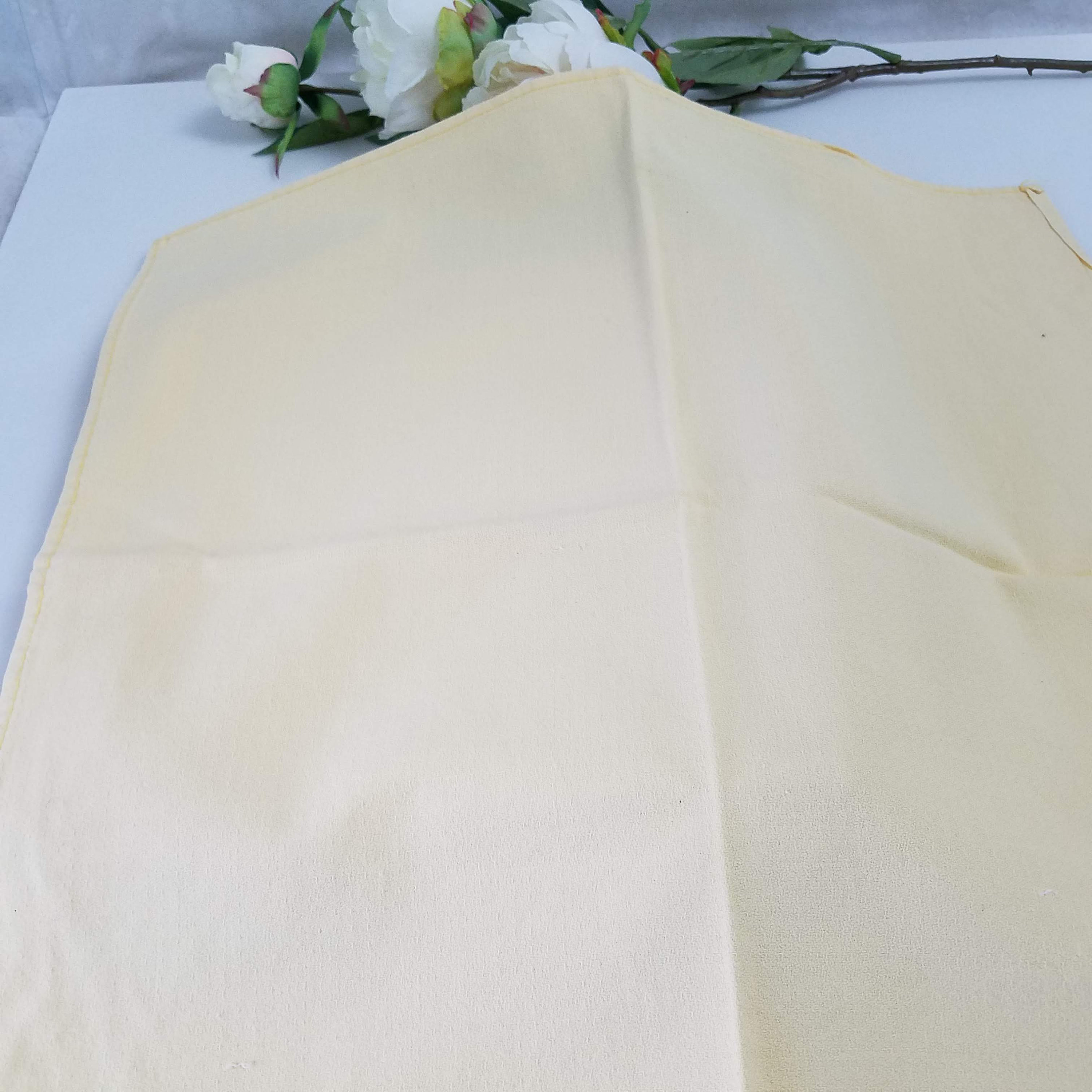 Vintage Linen Napkins, Set of 8 Handmade Large Yellow Fabric Napkins