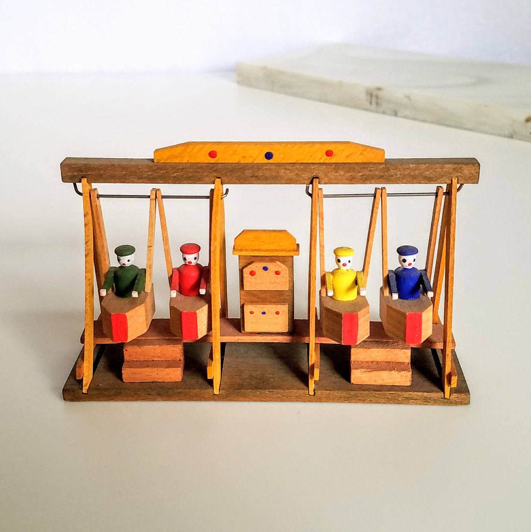 Erzgebirge Swing Set made in Germany, Collectible Miniature