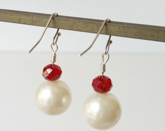 Boucles D'oreilles Percées Vintage - Perles Vertes Et Cristaux Sur Argent - Ancien Stock Bijouterie