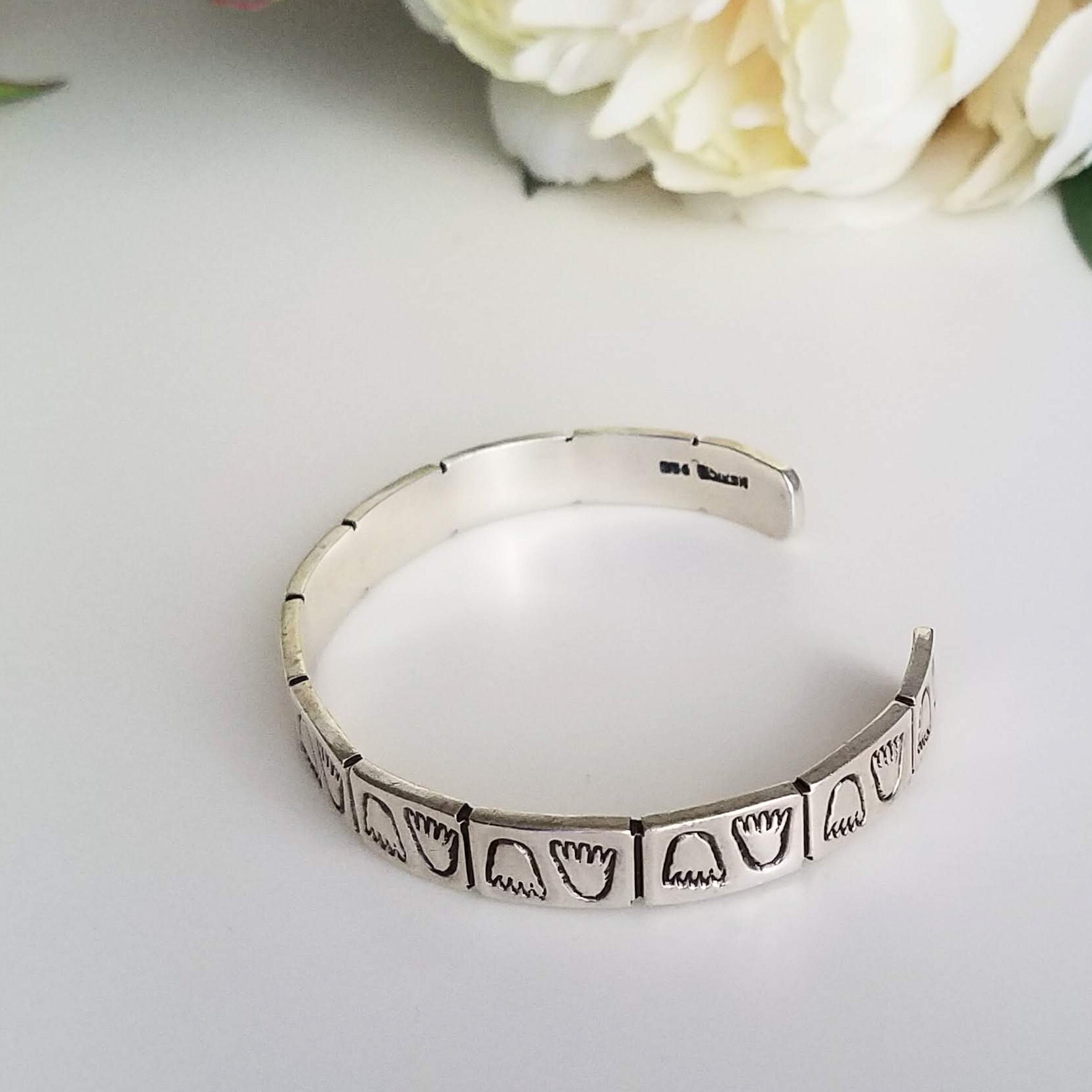 Sterling Silver Cuff Bracelet, Vintage 925 Mexico Silver Bracelet