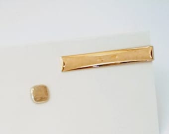 Vintage Swank Gold Tone Tie Clip and Tack Set, Mens Accessory