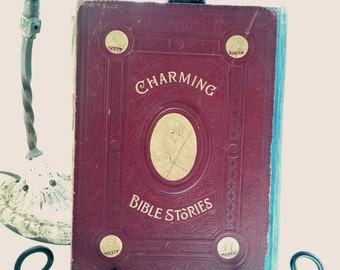 Antique Bible Stories Book, 1893 Edition with Etchings