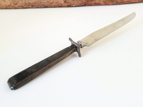 Vintage Towle Carving Knife, Sterling Silver and Stainless Steel Carving Knife with Sterling Bridge, Vintage Farmhouse Cutlery