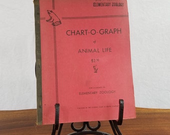 Vintage boek over elementaire zoölogie uit 1939, Chart-O-Graph