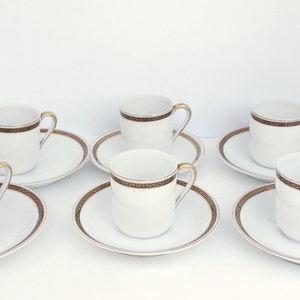 Noritake China, Jahrgang Noritake Porzellan, 1920 die Schokolade Espresso-Set, Crete Japaense China, Weißgold Sammlerstück China