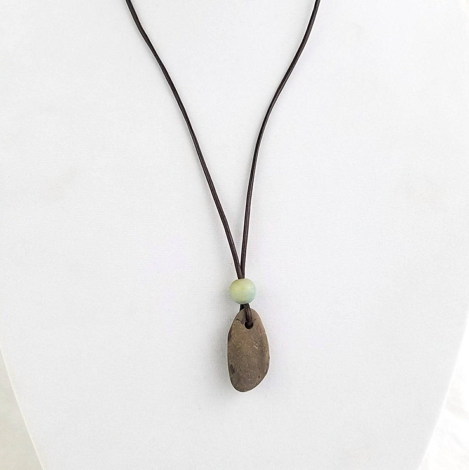 Unique River Rock Pendant, Natural River Stone Jewelry, River Rock