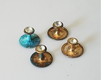 Vintage Shirt Studs, Paste Rhinestone Tuxedo Studs, Sewing Jewelry and Craft Supplies