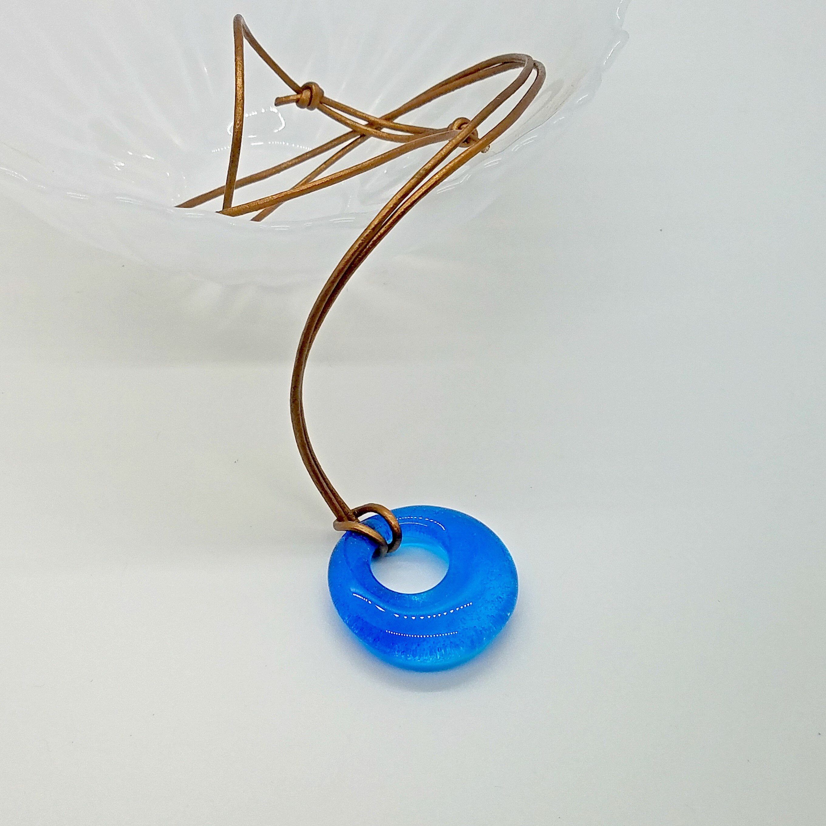 The Blue Hoop Necklace in Gold (46cm)
