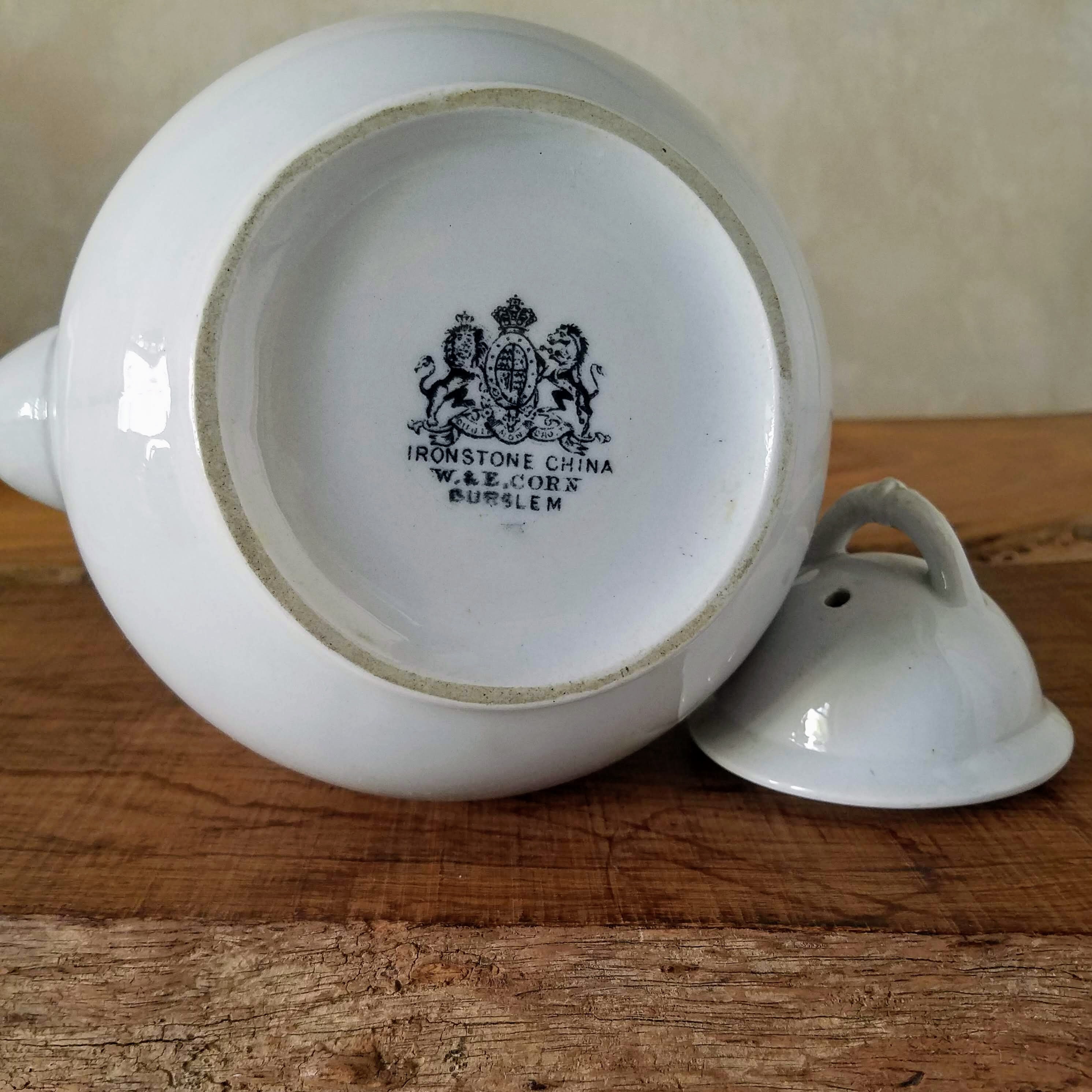 Antique Ironstone China W&E Corn Burslem Teapot, Collectible Victorian ...