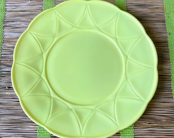 Vintage Hazel Atlas Yellow Luncheon Plate, Chartreuse Newport Hairpin Platonite, Shabby Chic Mid-Century Farmhouse Country Mix & Match
