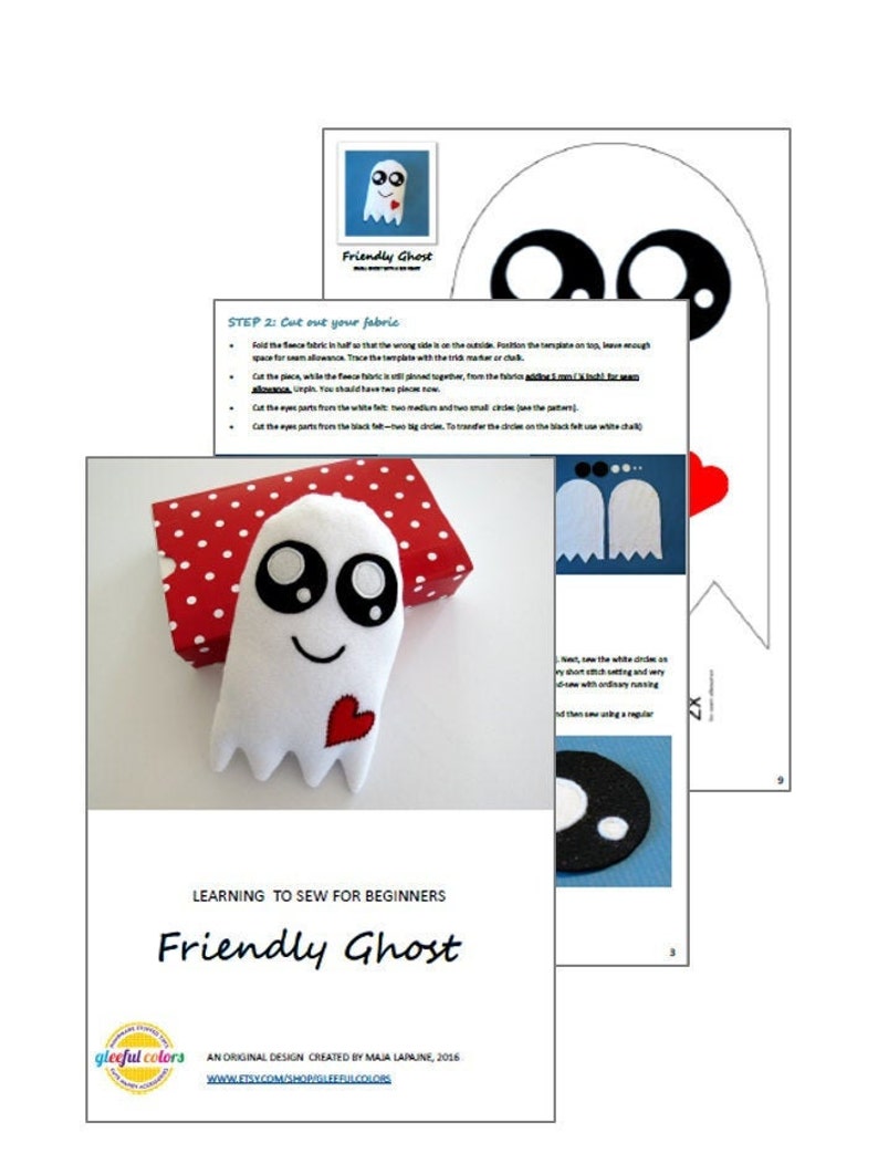Friendly Ghost Sewing Pattern & Tutorial PDF INSTANT Download | Etsy