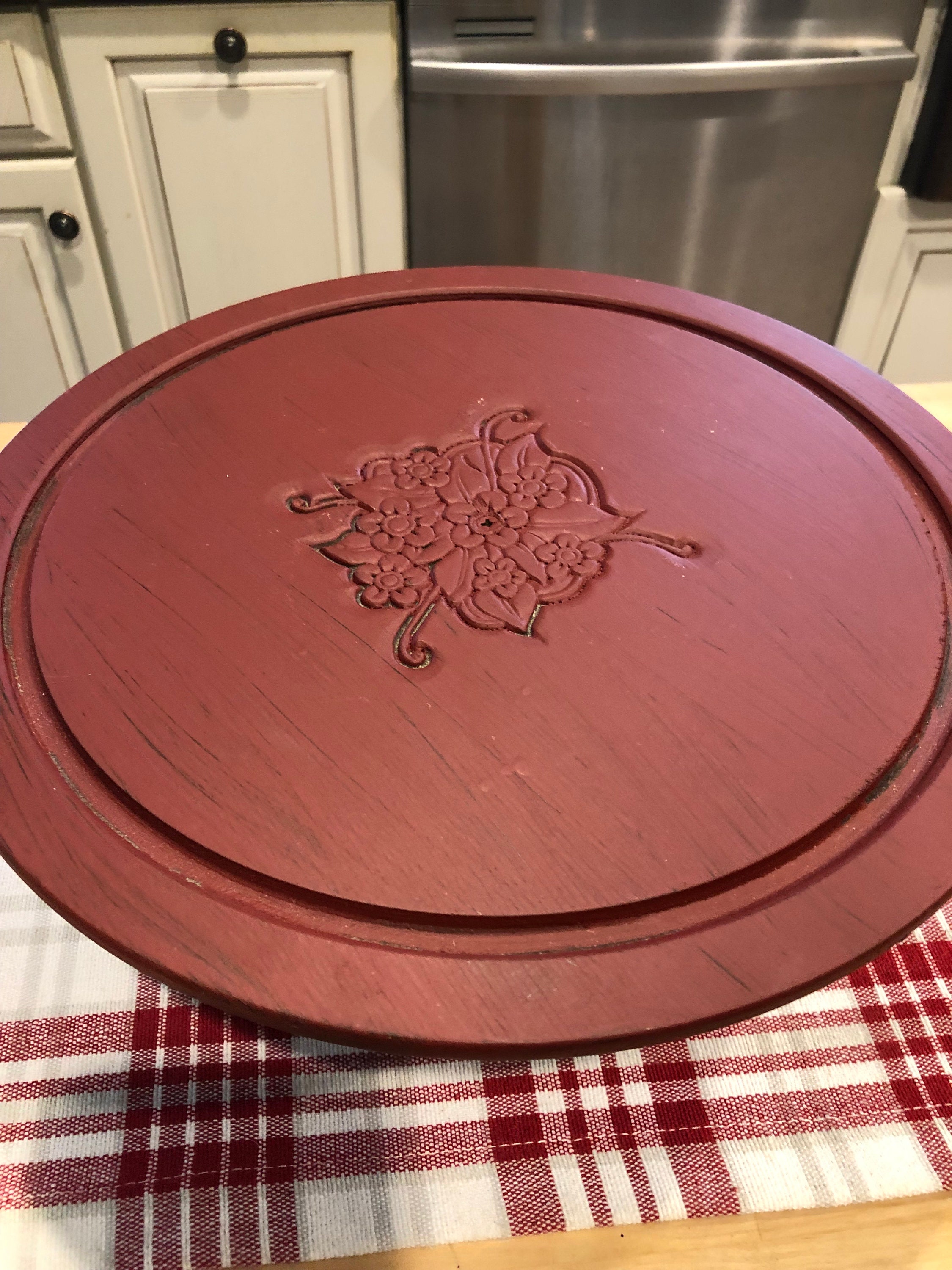 Display Riser Round Wood Pedestal Tray Cake Stand Table Riser Etsy