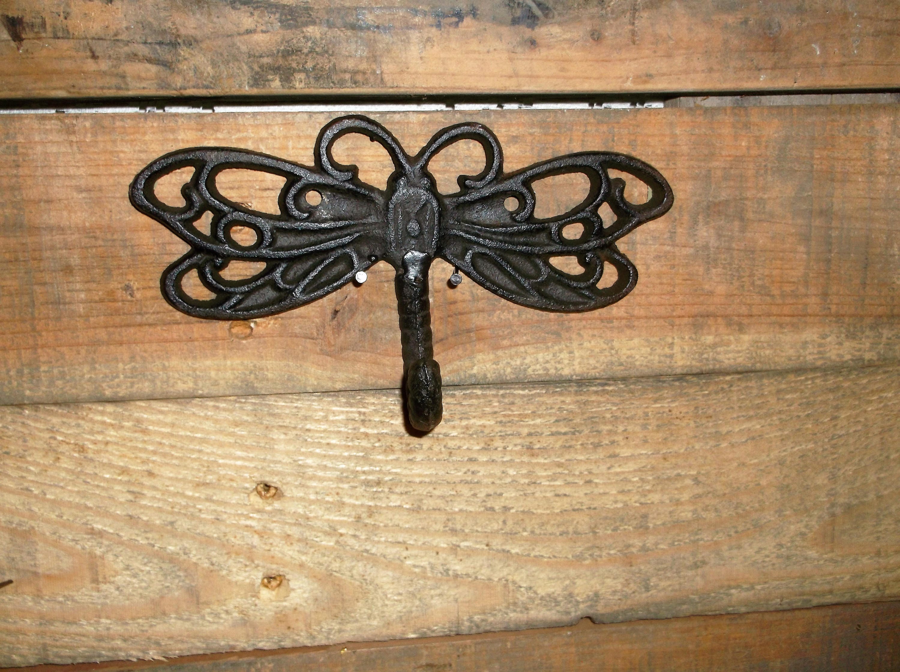 Vintage Cast Iron Dragonfly Hook Large Dragonfly Hook FREE Etsy