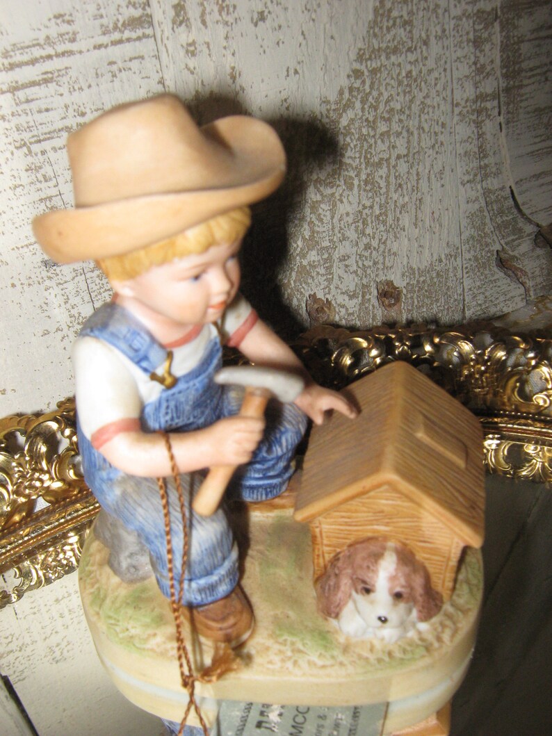 Homco Denim Days Pair Vintage Figurines Boy and Girl Farmhouse Etsy