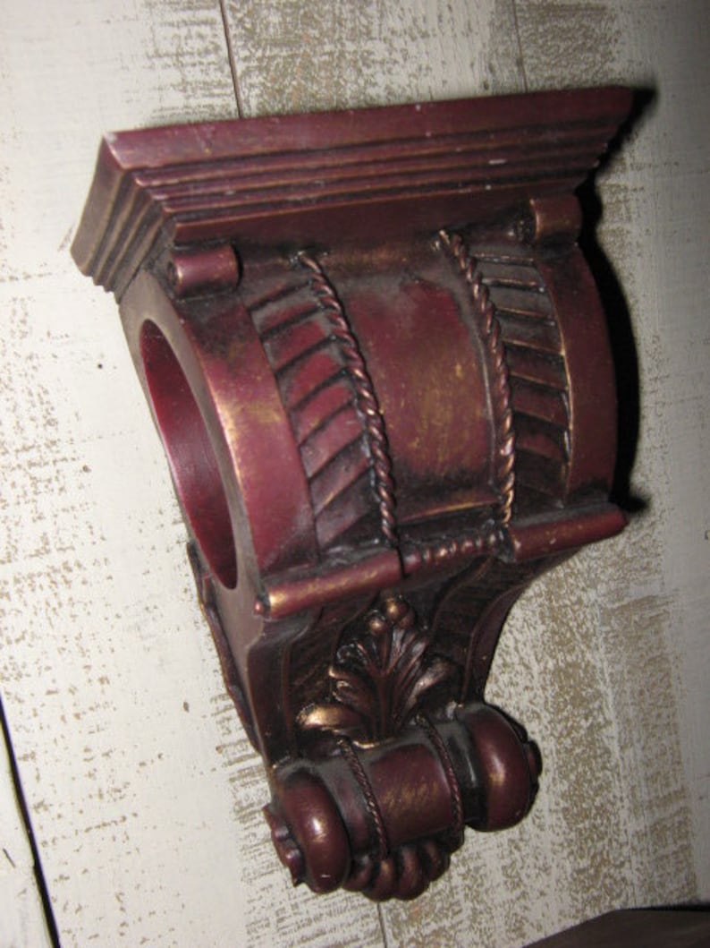 2 Pair Curtain Corbels Wall Shelf Brackets Drapery Brackets Estate Sale Curtain Rod Brackets