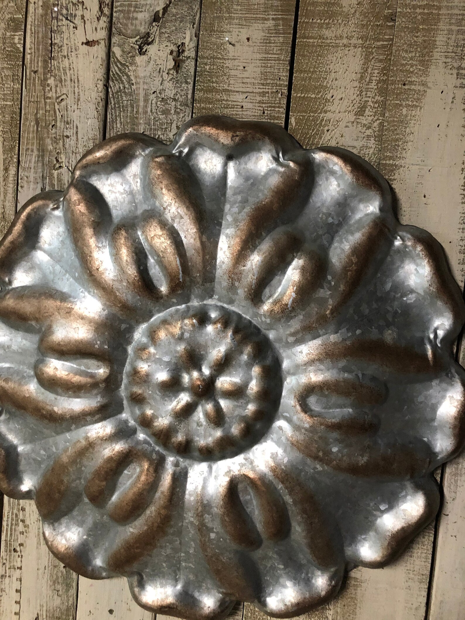 Wall Decor Galvanized Metal Hanging Wall Art Estate Sale Two Etsy