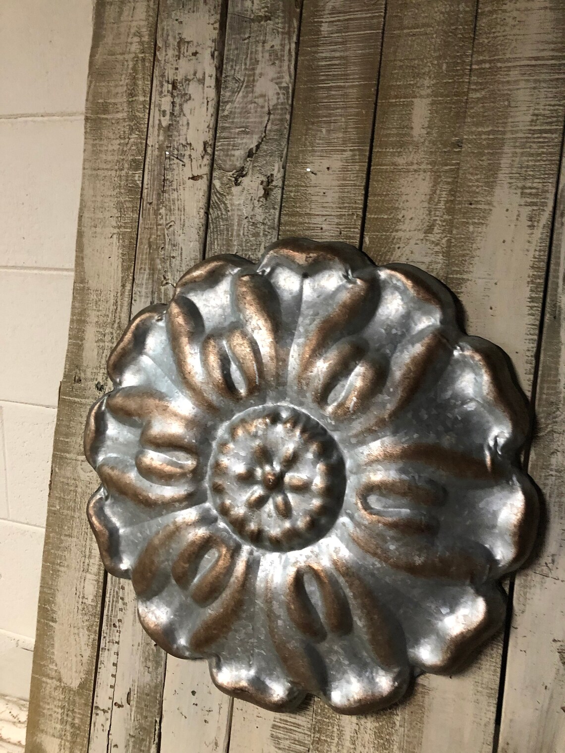 Wall Decor Galvanized Metal Hanging Wall Art Estate Sale Two Etsy