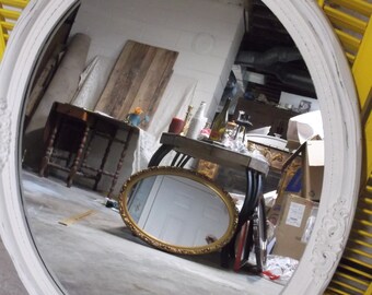 Ornate Vintage Oval Wall Mirror Large Vintage Upcycled Mirror