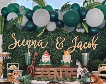 Custom Couples Name Sign, 3 pieces,Personalized 2 Names Sign, Custom Backdrop Sign, Personalized Sign, Wedding Sign, Rustic, Nursery Twins