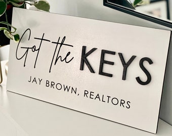 Personalized Got the KEYS Sign, Realtor Sign, Real Estate Agent Sign, Custom Sign, Sold Sign, Closing Sign, House Key Sign