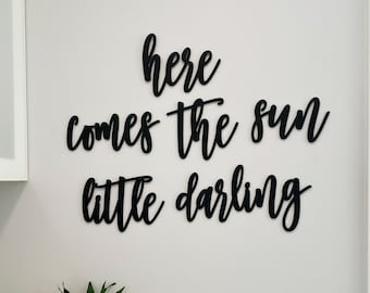 Here Comes The Sun Wooden Wall Sign, Nursery Decor