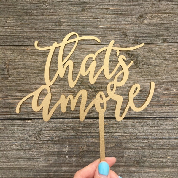 That's Amore Wedding Cake Topper, 6 inches wide, Love Wedding Cake Topper, French Cake Topper, Cute Cake Topper, Unique Cake Topper