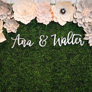 Custom Couples Name Sign, 3 pieces,Personalized 2 Names Sign, Custom Backdrop Sign, Personalized Sign, Wedding Sign, Rustic, Nursery Twins image 3