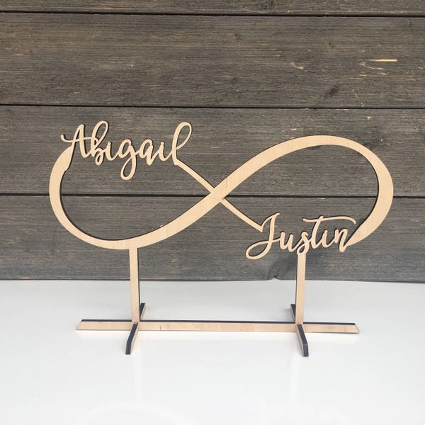 Personalized Infinity Name Sign, Infinity Sign with Names, 14"Wx9"H inches wide, Custom Name Sign, Table Top, Wedding Sign, Wedding Gift