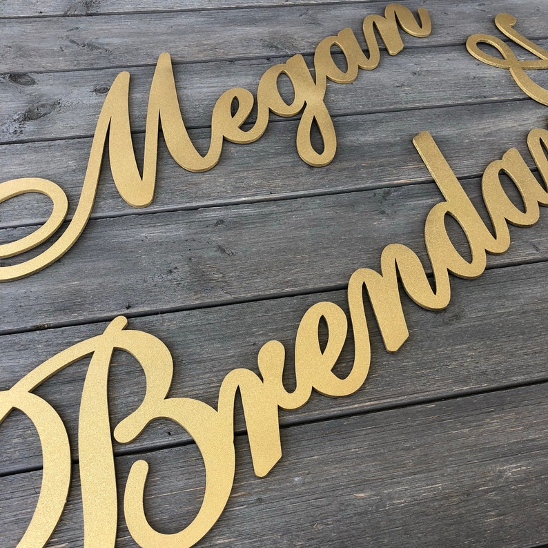 Custom Name Sign Wedding Name Sign Personalized Couples Name Sign Name1 /& Name2 3 pieces Backdrop Sign Version 2