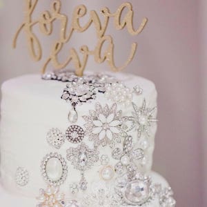 Foreva Eva Wedding Cake Topper, 6.5W inches, Forever Topper, Rustic Cake Topper, Unique Wood Cake Toppers, Infinity Cake Topper image 4