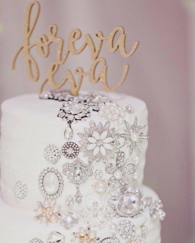 Foreva Eva Wedding Cake Topper, 6.5W inches, Forever Topper, Rustic Cake Topper, Unique Wood Cake Toppers, Infinity Cake Topper image 4