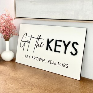 Personalized Got the KEYS Sign, Realtor Sign, Real Estate Agent Sign, Custom Sign, Sold Sign, Closing Sign, House Key Sign image 6