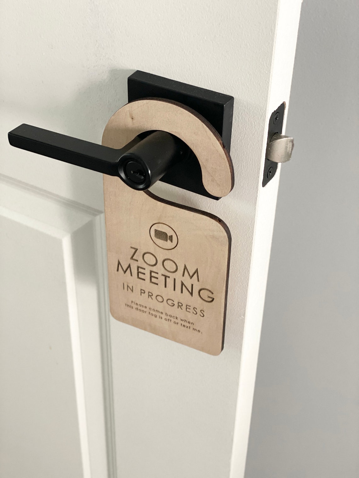 Zoom Meeting Door Sign Video Call Door Sign Wood Door Sign | Etsy