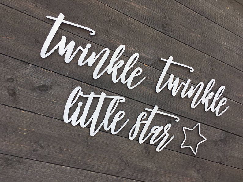 Twinkle Twinkle Little Star Sign, No Backboard, Small Quote Wall Sign, Nursery Sign, Baby Room, Baby Shower Gift, Lullaby Cute Unique image 6