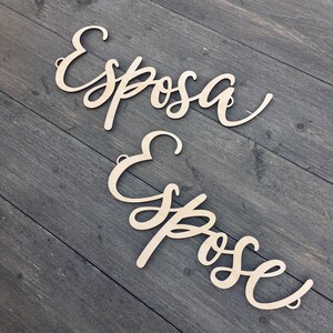 Espose & Esposa Chair Signs, Bridal Chair Signs, Wedding Chair Signs, Couples Chair Signs, Spanish Chair Signs immagine 2