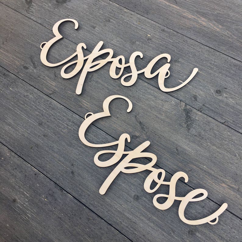 Espose & Esposa Chair Signs, Bridal Chair Signs, Wedding Chair Signs, Couples Chair Signs, Spanish Chair Signs immagine 2